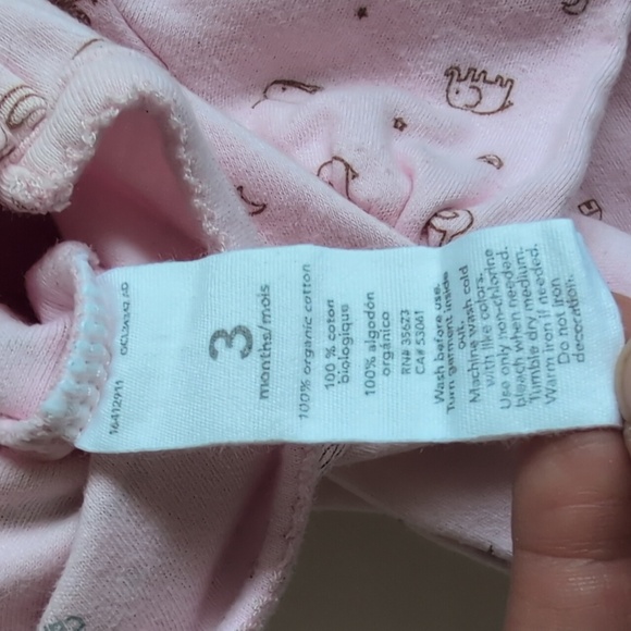 little planet organic carter's zipper footie sleeper pajamas 3 months baby girl - Picture 2 of 5